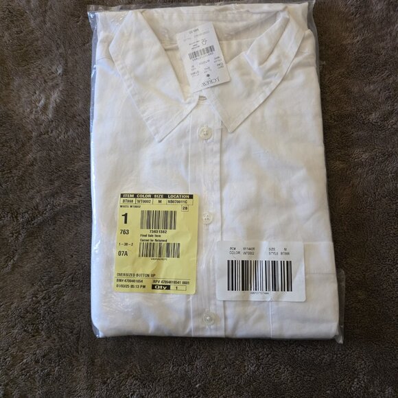J.Crew Oversized White Button-Up Shirt NWT Size M - Picture 3 of 16